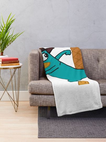 Perry the Platypus outline art  Throw Blanket