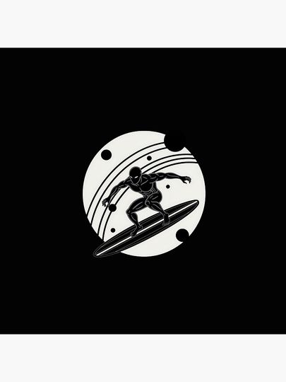 Silver Surfer Minimalist  Pillow