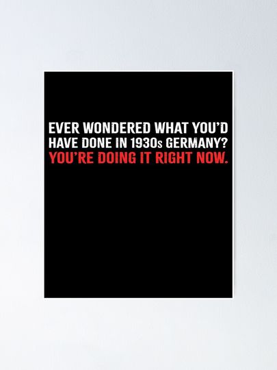 Ever Wondered What You Would Have Done In 1930s Germany Fascism - Anti Trump Poster