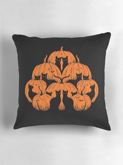 Pumpkin Cat Pillow