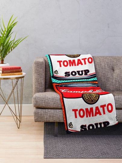 Campbell's Tomato Soup Pop Art Throw Blanket