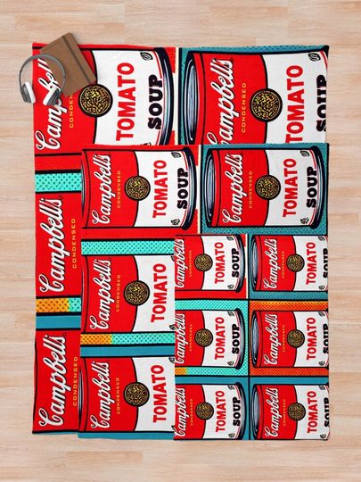 Campbell's Tomato Soup Pop Art Throw Blanket
