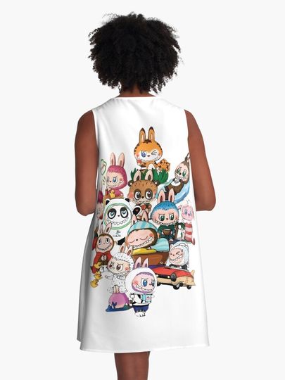 labubu and friends A-Line Dress, Gift for Her