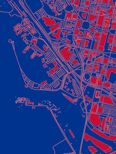 Buffalo City Plan Map Art iPhone Case, Gift For Fan