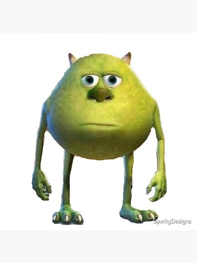 Mike Wazowski Meme Face | Classic Staring Reaction Clock, Funny Wall Clocks Decor