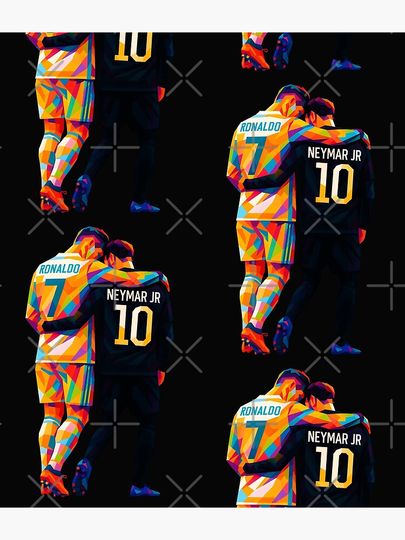 Cristiano Ronaldo & Neymar JR Wpap Art Backpack, Gift for Fan