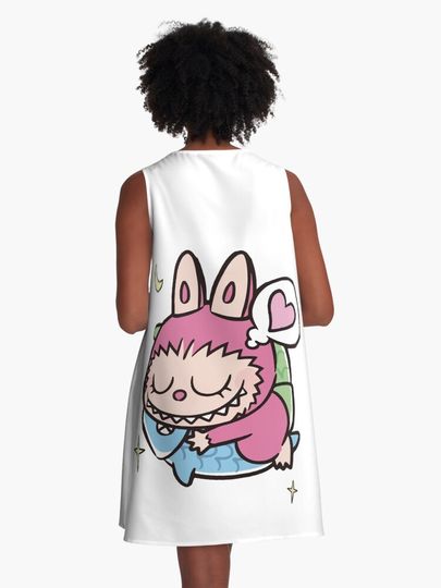 Sleepy Labubu A-Line Dress, Gift for Her