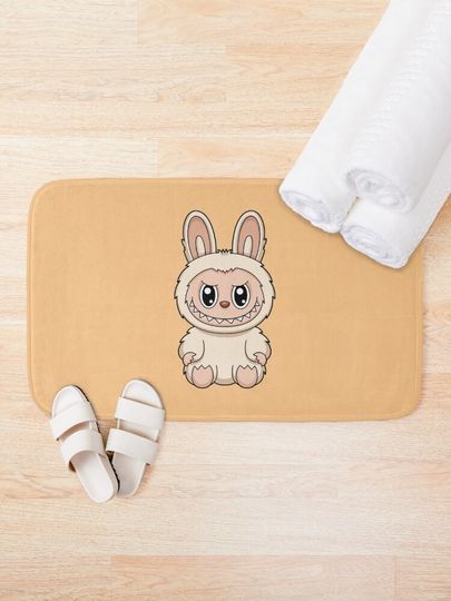 Labubu Soymilk Cute Character Bath Mat, For Bathroom, For Kitchen
