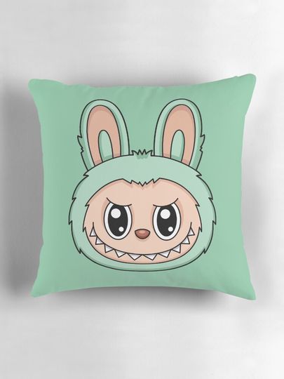 Labubu Green Grape Cute Character Pillow, Cute Labubu Pillows Gift, Gift for Fan