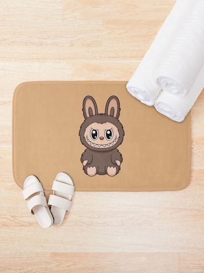 Labubu Chesnut Cocoa Cute Character Bath Mat, For Bathroom, For Kitchen