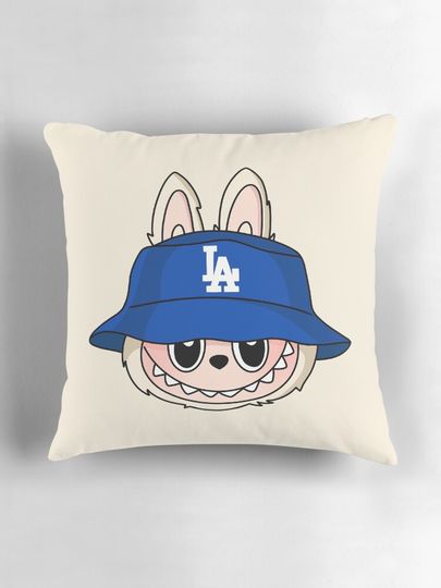Labubu Soymilk Baseball Team Face Pillow, Cute Labubu Pillows Gift, Gift for Fan