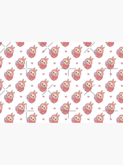 Labubu Pattern - THE MONSTERS Tasty Macarons Vinyl Face - Popmart Zipper Pouch