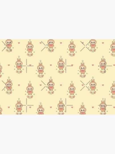 Labubu Pattern - THE MONSTERS Tasty Macarons Vinyl Face - Popmart Zipper Pouch