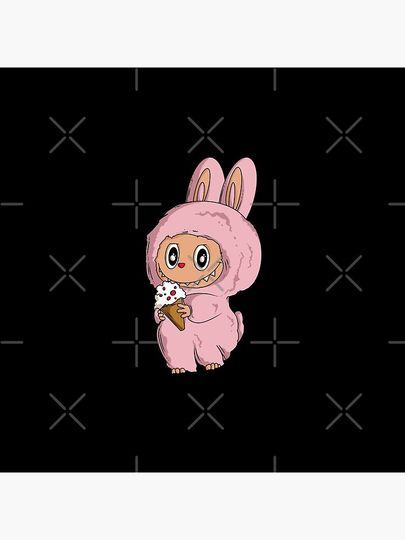 Labubu eating ice cream Pillow, Cute Labubu Pillows Gift, Gift for Fan