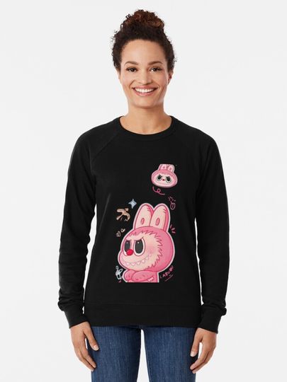 Labubu - Monstre Kawaii Macaron Rose Lightweight Sweatshirt