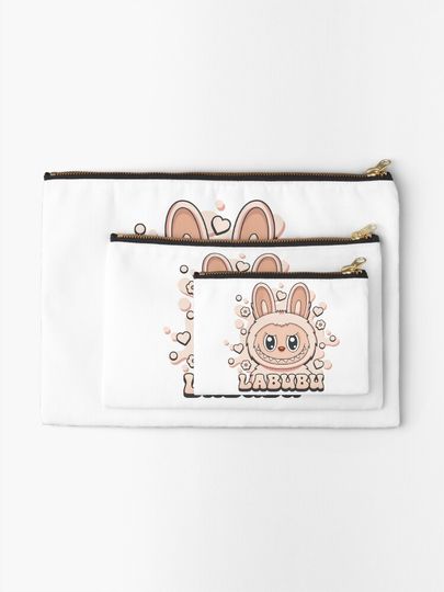 Labubu Soymilk Zipper Pouch, Cute Bags Gift, Gift for Fan