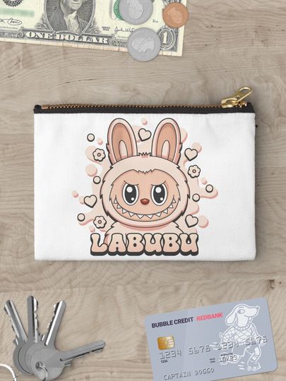 Labubu Soymilk Zipper Pouch, Cute Bags Gift, Gift for Fan