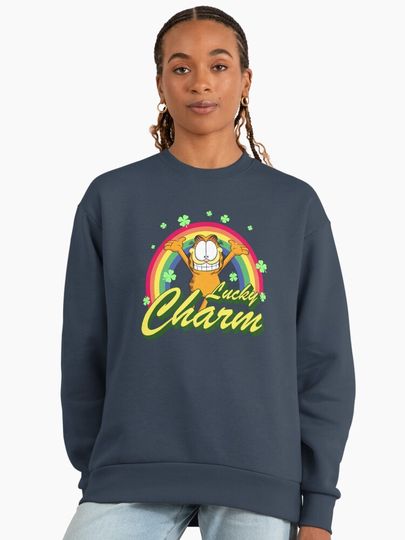 Garfield St. Patrick's Day Garfield Lucky Charm Rainbow Premium Sweatshirt