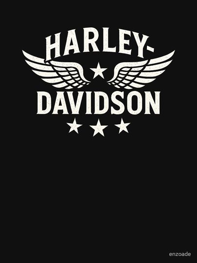 Haarleyy Davidson stylized logo with wings and stars Racerback Tank Top