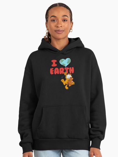 Garfield I Love Earth Day Poster Premium Hoodie