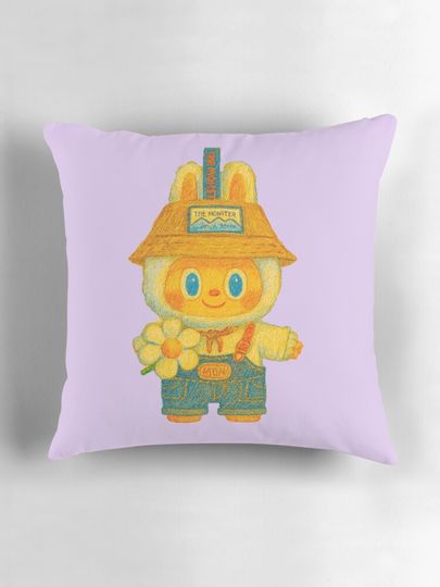 Flower Labubu Pillow, Cute Labubu Pillows Gift, Gift for Fan
