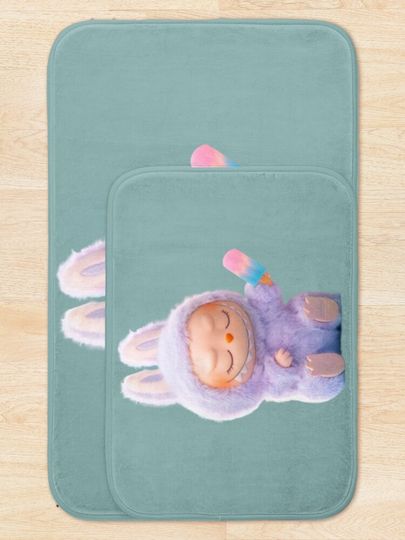 Labubu Ice lolly Bath Mat, For Bathroom, For Kitchen