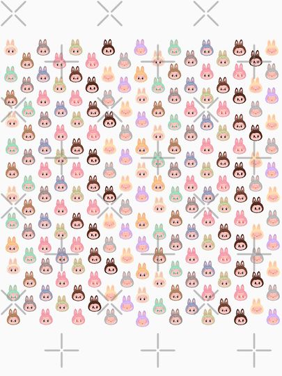 Labubu face pattern pink background Pullover Hoodie