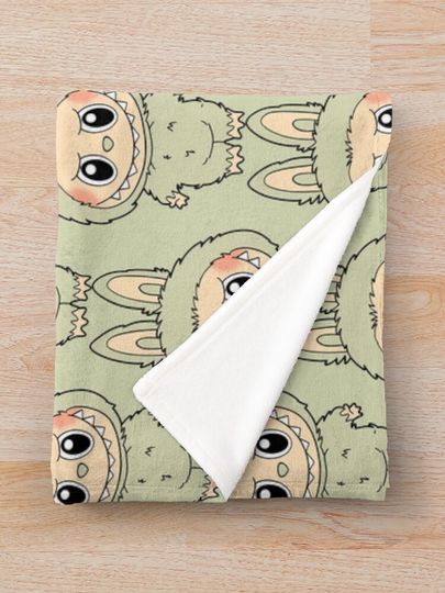 Labubu green grape Throw Blanket, Gift for Kids, Cute Gift