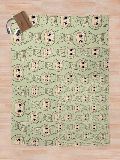Labubu green grape Throw Blanket, Gift for Kids, Cute Gift