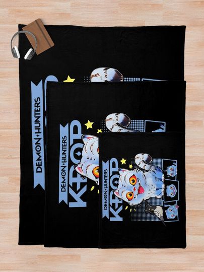 Kpop Cat Funny Cat Retro Style Fleece Blanket