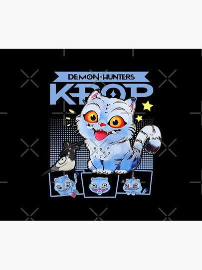 Kpop Cat Funny Cat Retro Style Fleece Blanket