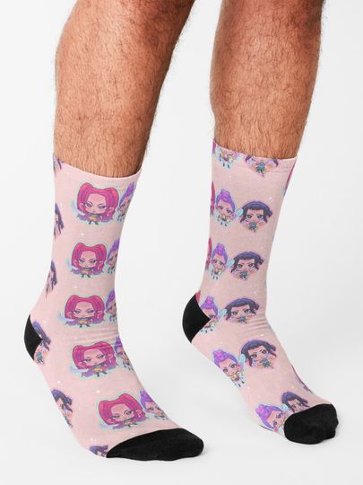 Huntrix Kpop Demon Hunters Chibi Socks, Gift For Fan