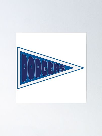LA Dodgers Pennant Flag Poster