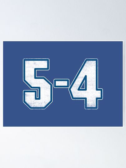 Dodgers 5-4. vintage. Poster