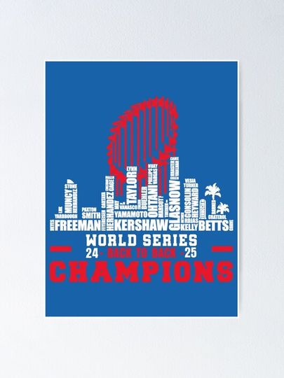 LA Baseball 2025 Back To Back Champions Poster