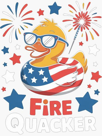 Patriotic Duck Firequacker Sticker