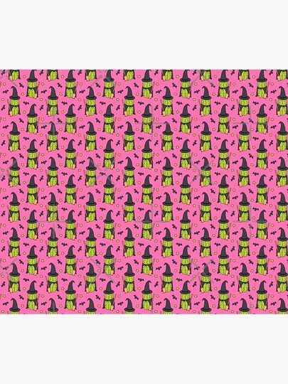 Pickle Witch - Pink Throw Blanket