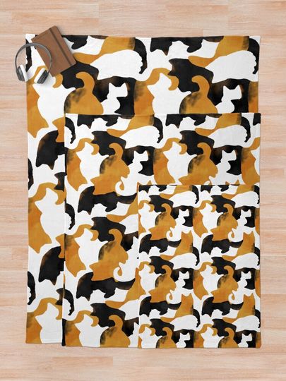 Calico Cat Camo  Throw Blanket