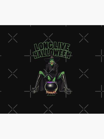 Long Live Halloween - Vintage - Witch Throw Blanket