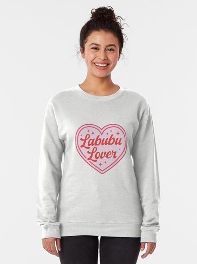 Labubu Lover – Bright Pink Labubu Fan Design Pullover Sweatshirt