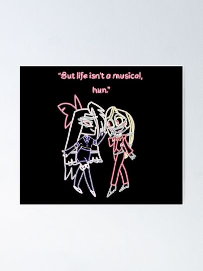Neon Vaggie and Charlie from Hazbin Hotel Poster