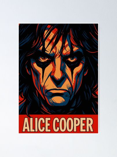 Alice Cooper Poster – Iconic Rock Artwork Gift for Music Collectors