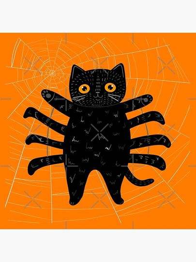 Spooky Spider Cat Pillow