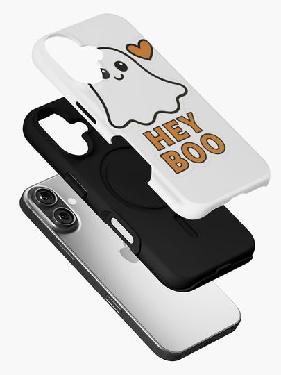 Hey Boo Cute Ghost with Heart iPhone Case