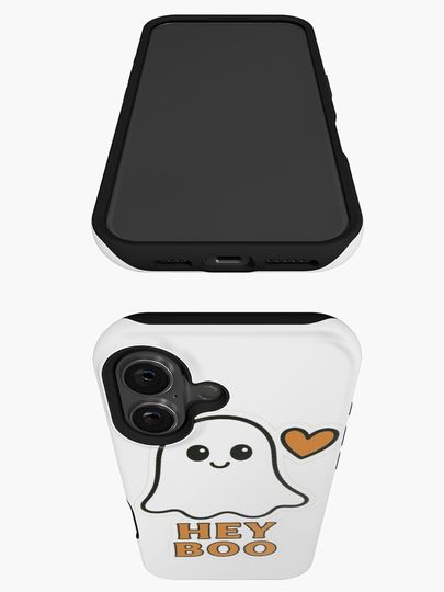 Hey Boo Cute Ghost with Heart iPhone Case