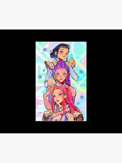 KPop Demon Hunters Retro Style Cozy Throw Blanket for Bed and Couch