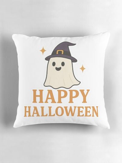 Happy Halloween Cute Ghost Design Pillow