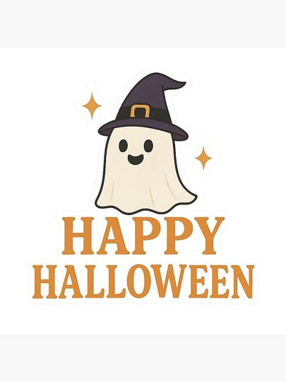 Happy Halloween Cute Ghost Design Pillow