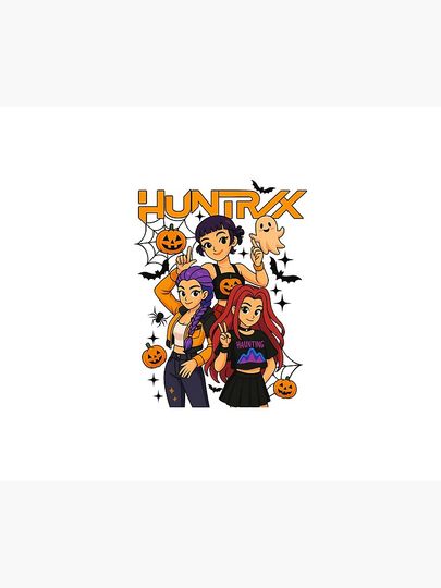 Huntrix KPop Demon Hunters Halloween Style Throw Blanket