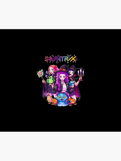 Huntrix KPop Demon Hunters Halloween Witches Throw Blanket